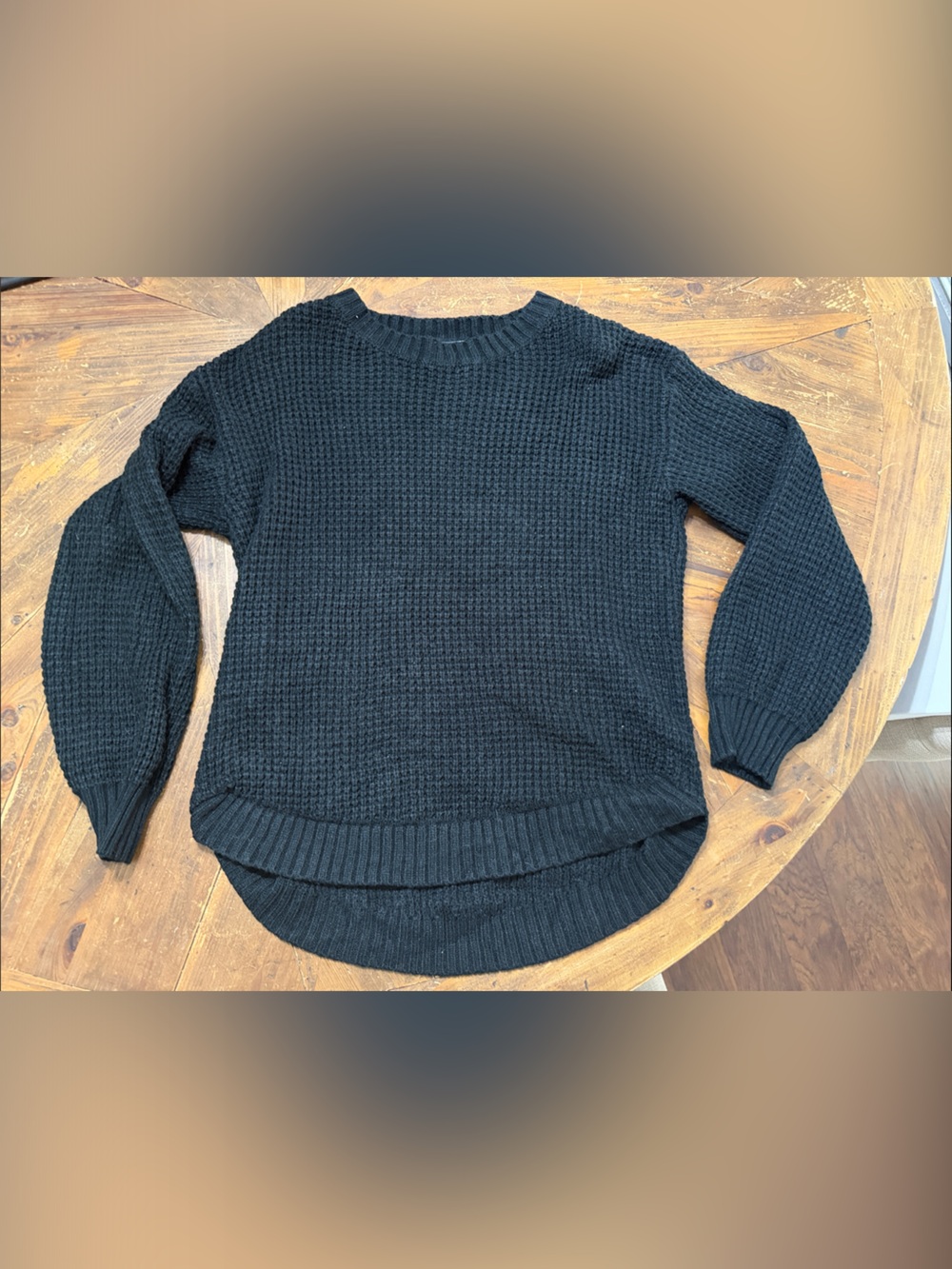 Black Women's Waffle-Knit Sweater